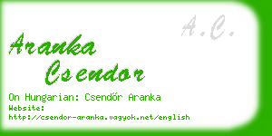 aranka csendor business card